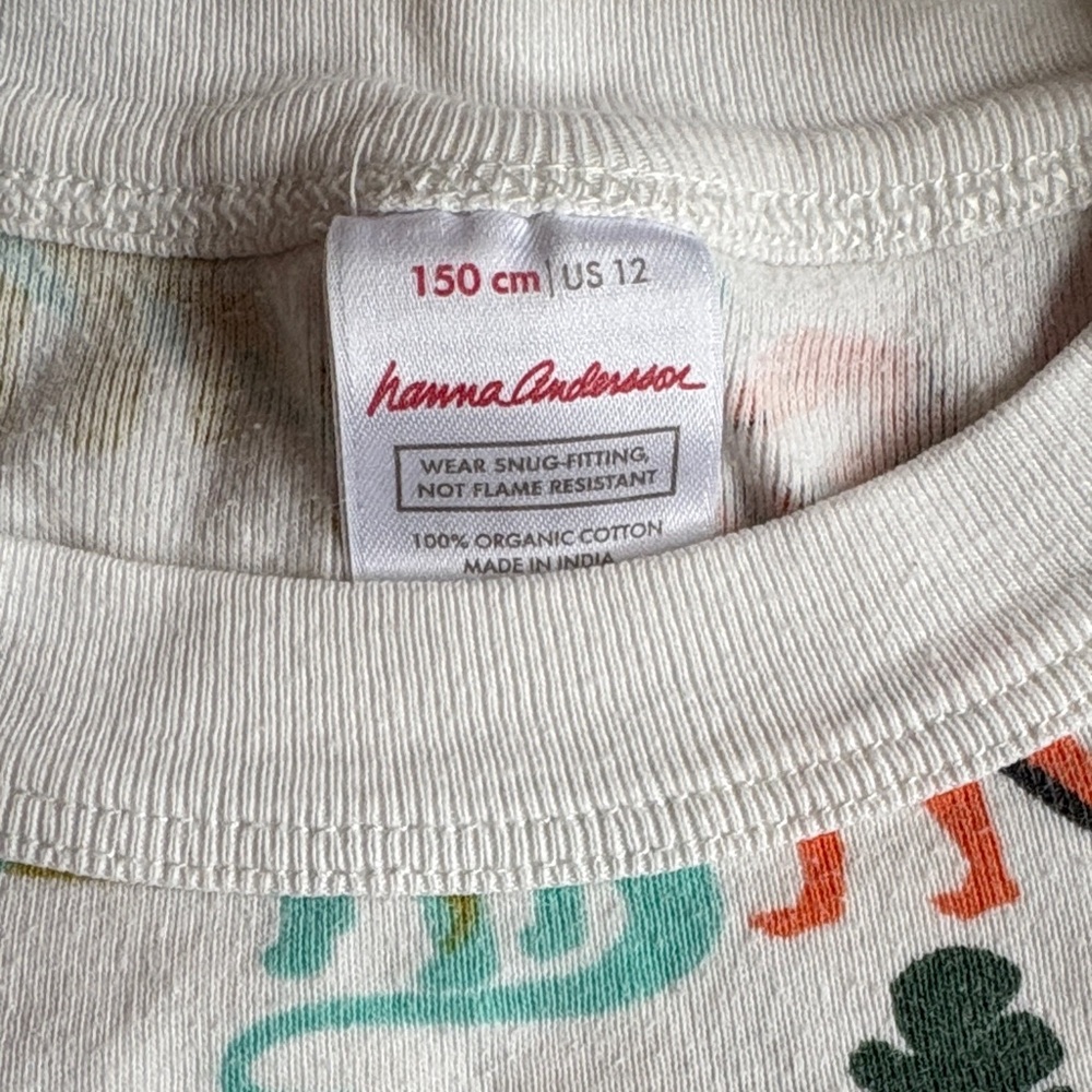 Hanna Andersson Multicolor Dinosaur Print Kids Pajamas 12 150cm - Picture 2 of 4